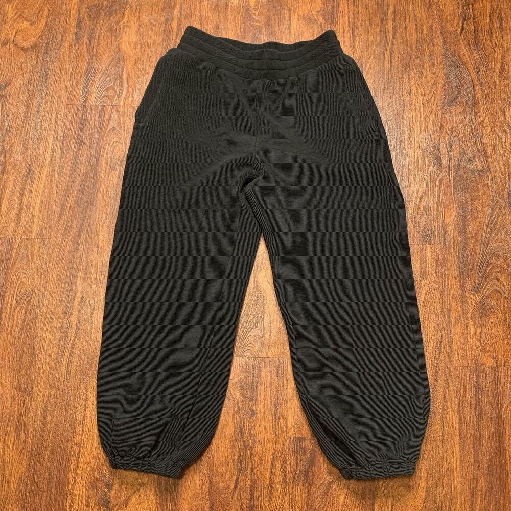Varley Seville Pant Ottoman Women’s Sz M Jogger Sweatpants Black Comfy Ribbed